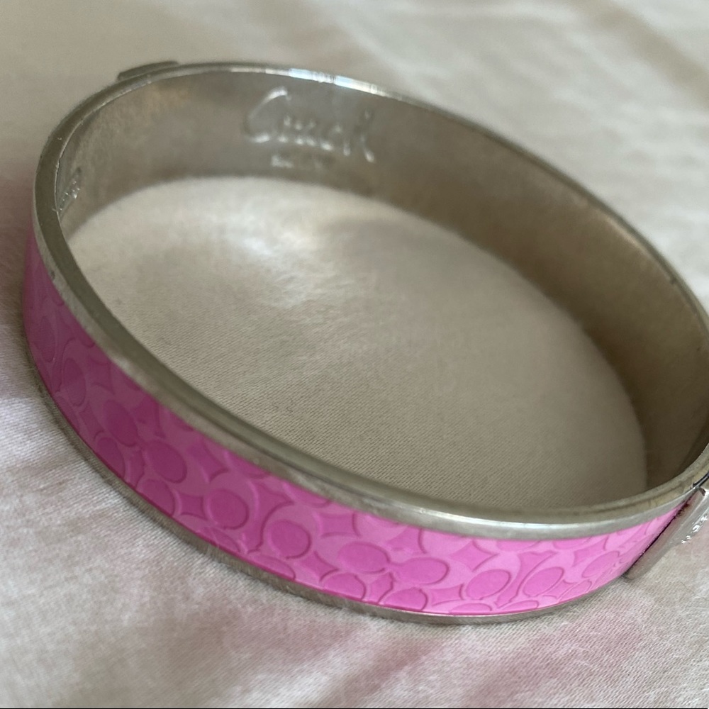 Coach pink and silver bangle